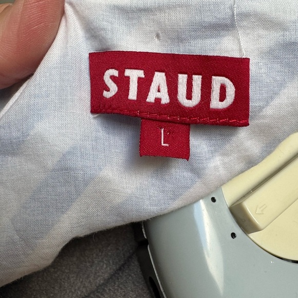 STAUD Blue and White Striped Long Sleeve Dress - Picture 4 of 6